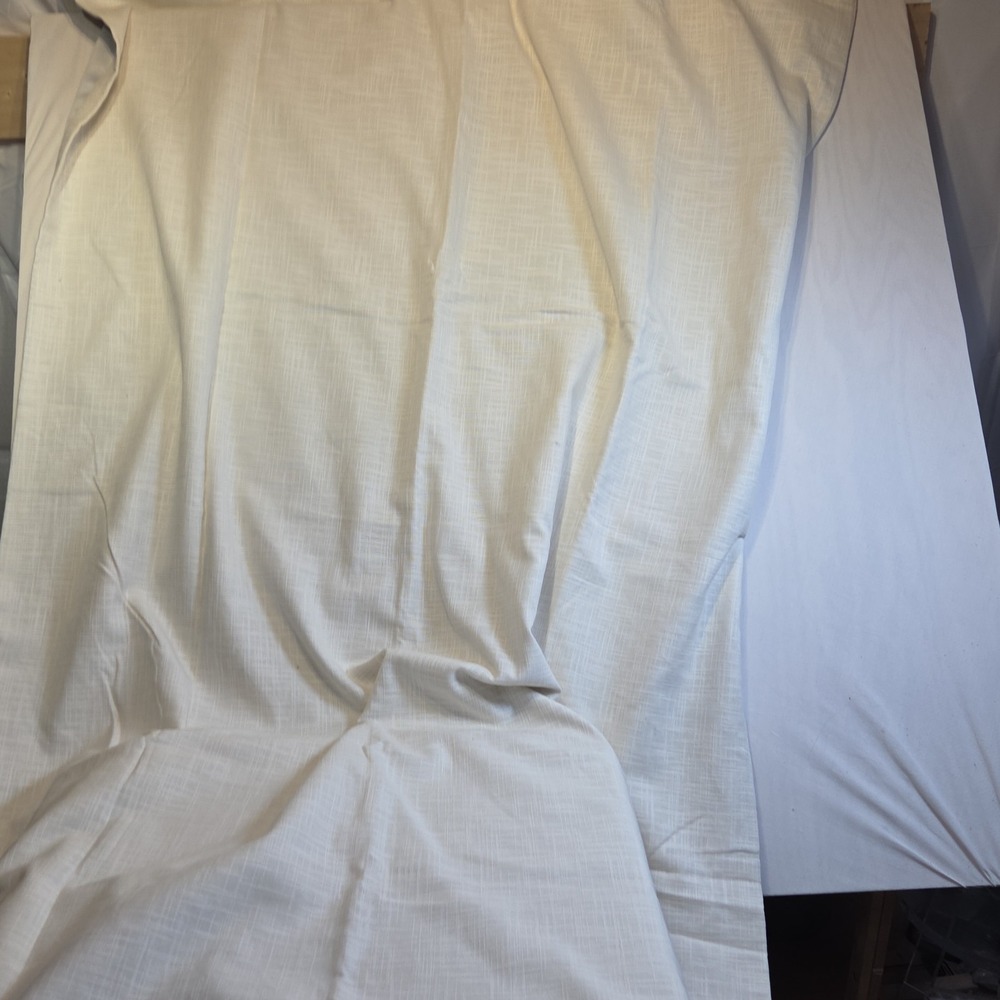 Quince Textured Cotton Room Darkening Curtain Panel Ivory 48x108 Single